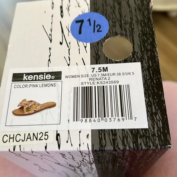 NIB Kenzie flat pink and green floral slides. Size 7 1/2 - Picture 7 of 7